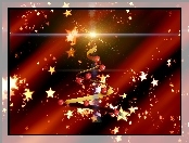 Grafika 2D, Boże Narodzenie, Święta, Choinka, Gwiazdki