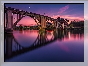 Most Coosa River Memorial Bridge, Stan Alabama, Stany Zjednoczone, Odbicie, Gadsden, Rzeka Coosa River