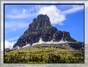 Góry, Stan Montana, Stany Zjednoczone, Drzewa, Park Narodowy Glacier, Góra Clements Mountain