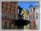 Gdańsk, Fontanna, Pomnik, Neptun