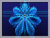 Grafika 3D, Niebieski, Kwiat
