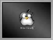 jabłko, grafika, Linux, pingwin