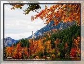 Jesień, Zamek, Góry, Lasy, Rzeka