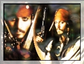 pirat, Johnny Depp, pistolet, Piraci Z Karaibów