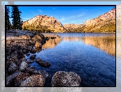 Góry, Stan Kalifornia, Stany Zjednoczone, Kamienie, Park Narodowy Yosemite, Jezioro Tenaya