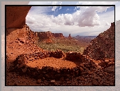 Kamienny krąg False Kiva, Stan Utah, Stany Zjednoczone, Skały, Park Narodowy Canyonlands, Kanion