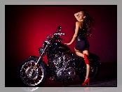 Kobieta, Sportster 883, Motocykl, Harley-Davidson