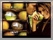 Donna Karan, mężczyzna, flakon, jabłko, perfumy, be, delicious, kobieta