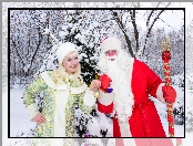 Mikołaj, Kobieta, Śnieg