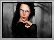 Kobieta, Grafika 2D, Brunetka, Niebieskie Oczy