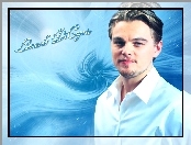 Leonardo DiCaprio, niebieskie oczy, biała koszula