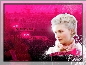 tło, Marie Antoinette, Kirsten Dunst, fryzura, różowe
