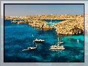 Morze, Malta, Jachty, Skały