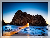 Morze, Kalifornia, Skały, Przebijające Światło