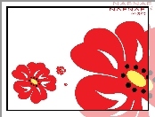 Naf Naf, grafika, czerwone, kwiaty