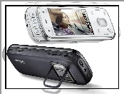 Nokia N86, Tył, Srebrny, Czarny