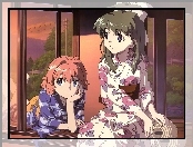 Onegai Twins, dziewczyny, kimono