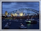 Sydney Opera House, Australia, Sydney, Zatoka Port Jackson, Most Sydney Harbour Bridge
