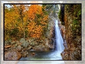 Jesień, Skały, Wodospad