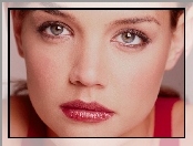 oczy, usta, różowe, szminka, duże, Katie Holmes