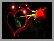 Walentynki, Róża, Serce, Czerwona
