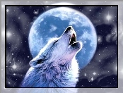 Wyjący, Wilk, Księżyc