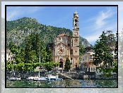 Włochy, Kościół, Church of San Lorenzo, Tremezzo, Prowincja Como, Jezioro Como, Góra Crocione