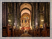 Kościół klasztorny, Nadrenia-Palatynat, Niemcy, Ołtarz, Opactwo Maria Laach, Wnętrze
