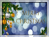 Życzenia, Grafika, Boże Narodzenie, Bombki, Gałązki