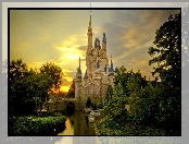 Zamek, Zieleń, Disney World, Rzeka