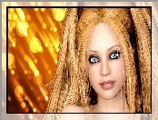3D, Dziewczyna, Blondynka, Portret, Grafika