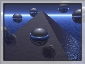 3D, woda, Wektorowa, piramida