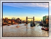 Anglia, Rzeka, Most, Domy, Londyn