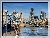 Anglia, Tower Bridge, Rzeka, Miasto, Londyn