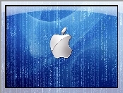 Apple, Niebieskie, Tło, Srebrne, Logo