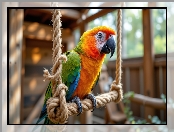 Papuga, Lina, Huśtawka, Ara, Grafika AI