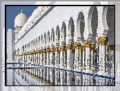 Kolumny, Abu Dhabi, Zjednoczone Emiraty Arabskie, Marmur, Wielki Meczet Szejka Zajida, Złoto
