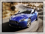 Kręta, Aston Martin V8 Vantage S, Droga, Niebieski