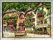 Austria, Domy, Skwerek, Miasteczko, Hallstatt