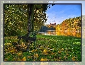 Jesień, Ławka, Jezioro