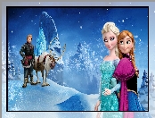 Bajka, Zima, Renifer Sven, Frozen, Kristoff, Anna, Kraina lodu, Śnieg, Zamek, Księżniczka Elsa