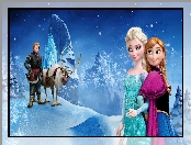 Bajka, Zima, Renifer Sven, Frozen, Kristoff, Anna, Kraina lodu, Śnieg, Zamek, Księżniczka Elsa