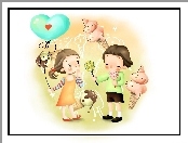 Dzieci, Balon, Lody