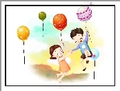 Dzieci, Balony, Zabawa
