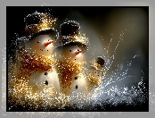 Trzy, Kapelusze, Szaliki, Bałwanki, Grafika AI