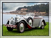Benz, Zabytkowy, Samochód, Jezioro, Mercedes, 1928