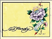 beyonce, Ed Hardy, rysunek, kwiat, motyl
