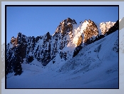 Góry, W Masywie, Szczyt, Mont Blanc, Ośnieżony, Światło, Cień, Aiguille de Triolet
