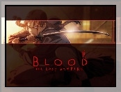 krew, Blood The Last Vampire, postać, miecz, napis