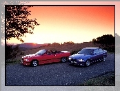 Czerwony Cabriolet, Granatowy, BMW 3, E36